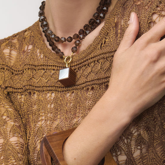 NIGHT & DAY WOOD MAGIC CUBE PENDANT