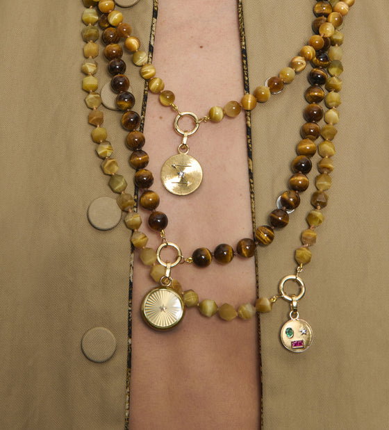 BROWN TIGER EYE BEADED NECKLACE
