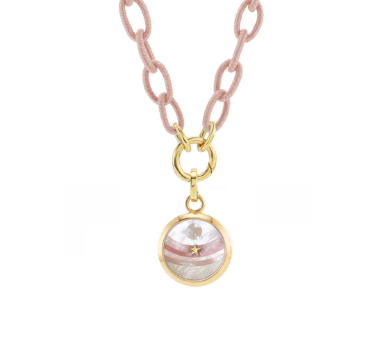 ANNA'S FAVORITE CARPE DIEM & ENJOY THE ROMANCE CHARM WITH SILK NECKLACE