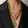 CARPE DIEM " FUTURE IS GREEN" Grey Titanium Charm with 18kt gold clasp