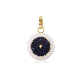 ANNA'S FAVORITE CARPE DIEM "LOOK AT THE SKY " CERAMIC CHARM WITH SILK NECKLACE