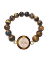 CARPE DIEM BROWN RESIN BRACELET WITH TIGER EYE BEADS