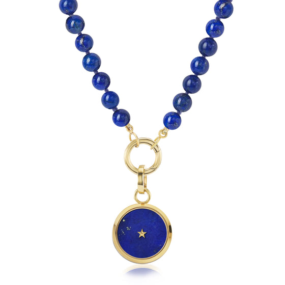 ANNA'S FAVORITE CARPE DIEM & LIVE DEEPLY CHARM WITH LAPIS LAZULI BEADES