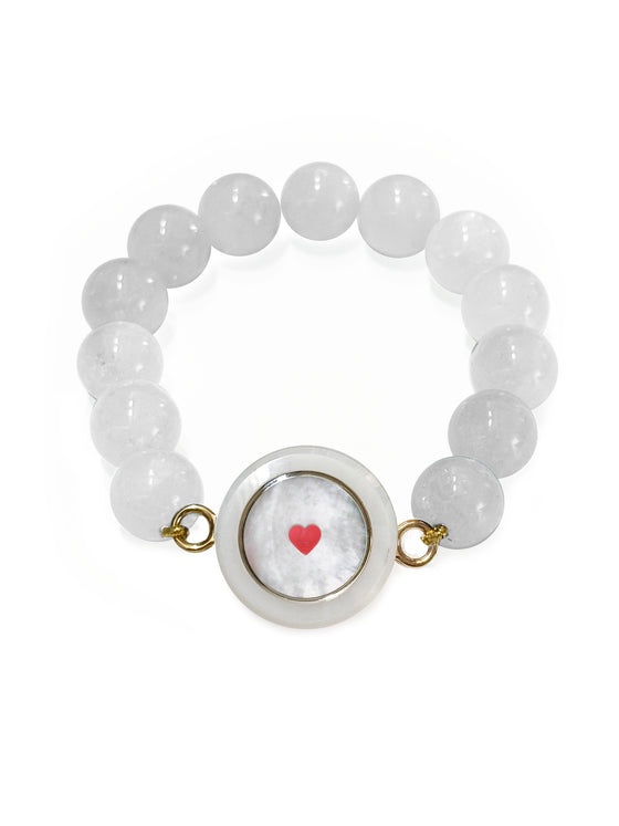CARPE DIEM CERAMIC BRACELET WITH MOONSTONE BEADS
