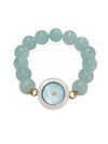 CARPE DIEM CERAMIC BRACELET WITH AQUAMARINE BEADS