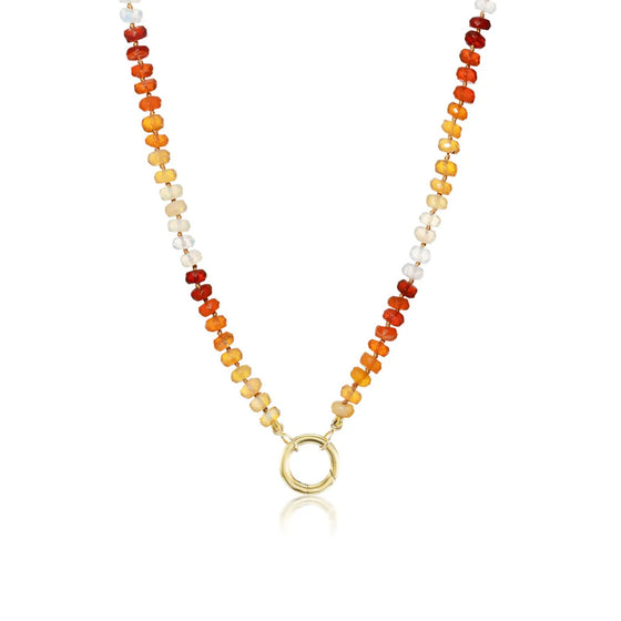 Fire Opal Bead Necklace