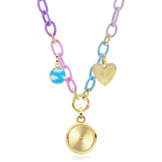 ANNA'S FAVORITE CARPE DIEM TIME IS GOLD CHARM WITH SILK NECKLACE