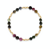 Multicolor Tourmaline Chain Link Necklace With Jumbo Size Beads