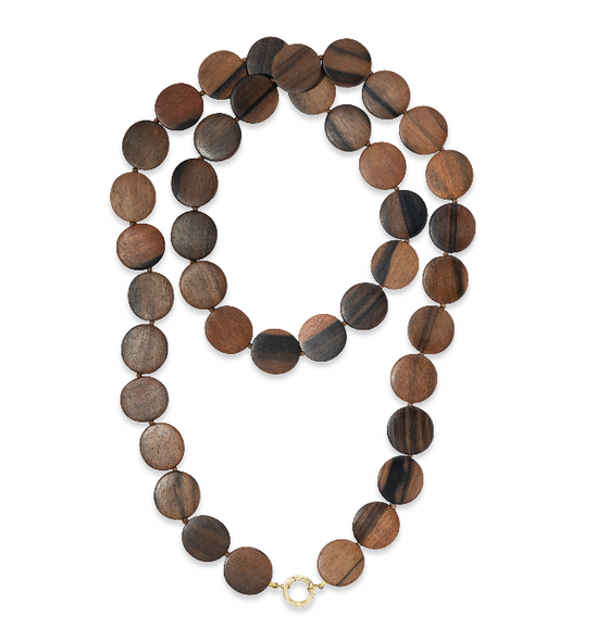 Wooden Disk Bead Necklace