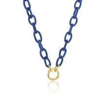  SILK THREAD BLUE CHAIN NECKLACE