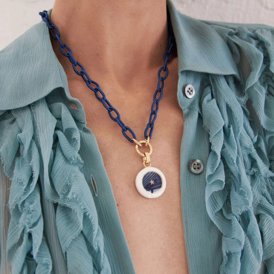 SILK THREAD BLUE CHAIN NECKLACE