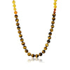 Mixed Beaded Amber, Honey Amber and Tiger Eye Necklace