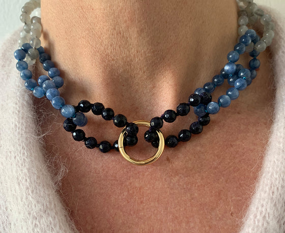 ALL AROUND NIGHT AND DAY BEADED LINKS NECKLACE