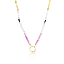  MULTICOLORED SAPPHIRE BEADS NECKLACE