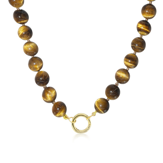 BROWN TIGER EYE BEADED NECKLACE