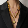 Mixed Faceted Beaded Golden Tiger's Eye Necklace