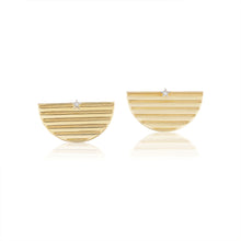  ORA GOLD STRIPED HALF AN HOUR EARRINGS