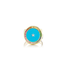  ORA RAINBOW AQUA MINI ADJUSTABLE RING