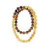 Mixed Beaded Amber, Honey Amber and Tiger Eye Necklace
