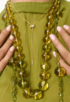 Green Amber beaded Necklace