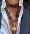 Wooden Disk Bead Necklace