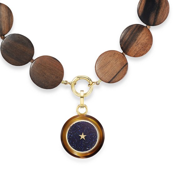 CARPE DIEM & LOOK AT THE SKY  BROWN RESIN CHARM