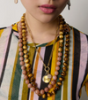 Golden, Red, and Brown Tiger's Eye and Aquamarine Necklace