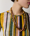 Golden, Red, and Brown Tiger's Eye and Aquamarine Necklace