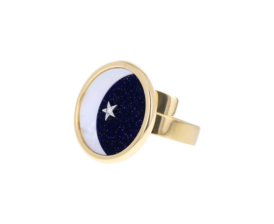 ORA MIDNIGHT ADJUSTABLE MOON RING