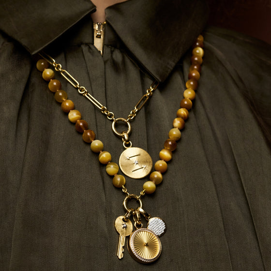 GOLDEN TIGER EYE BEADED NECKLACE