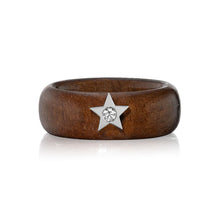  Ora Wood Magic Ring with a Diamond & a Star