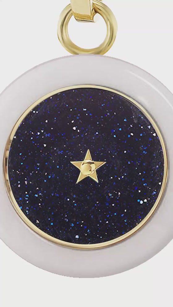 ANNA'S FAVORITE CARPE DIEM "LOOK AT THE SKY " CERAMIC CHARM WITH SILK NECKLACE