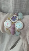 SET OF 7 CARPE DIEM CERAMIC BRACELET WITH MOONSTONE BEADS